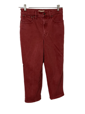 Madewell The Perfect Vintage Wide Leg Jeans in Brick Red Size 28
